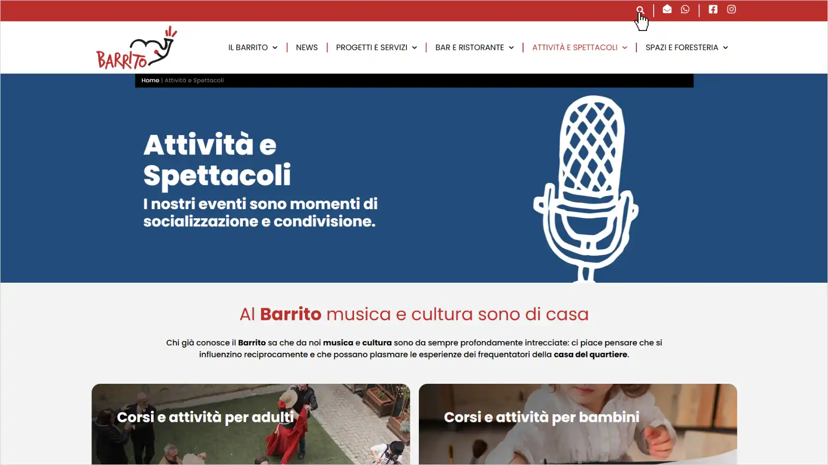 Attività e spettacoli del Barrito